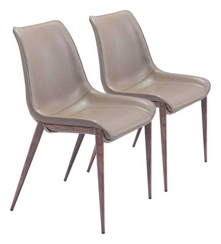 Zuo Magnus Dining Chair (Set of 2) Brown & Walnut