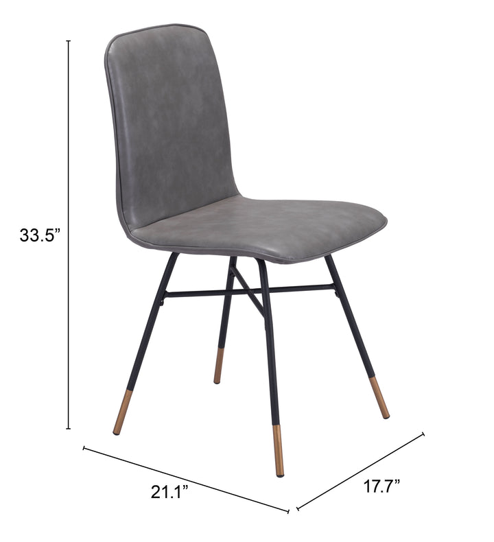 Zuo Var Dining Chair (Set of 2) Gray