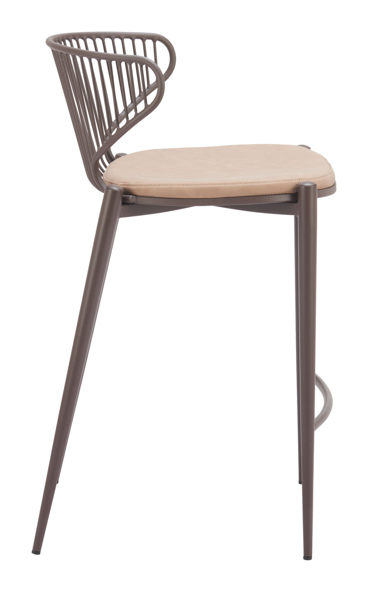 Zuo Silues Counter Stool (Set of 2) Taupe & Brown