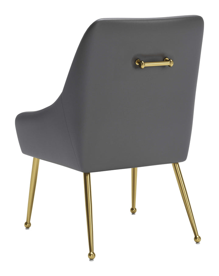 Zuo Maxine Dining Chair Gray & Gold
