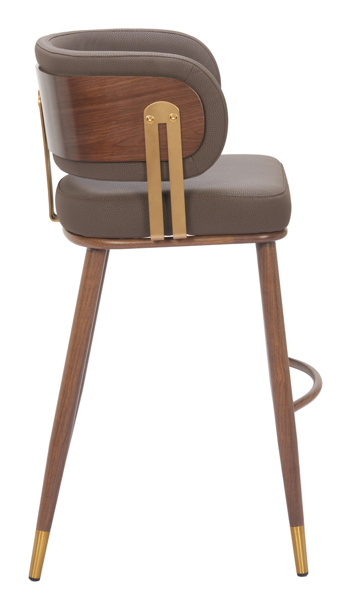 Zuo Brew Barstool Brown & Walnut