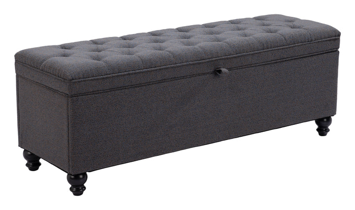 Zuo Halifax Storage Bench Gravel Gray