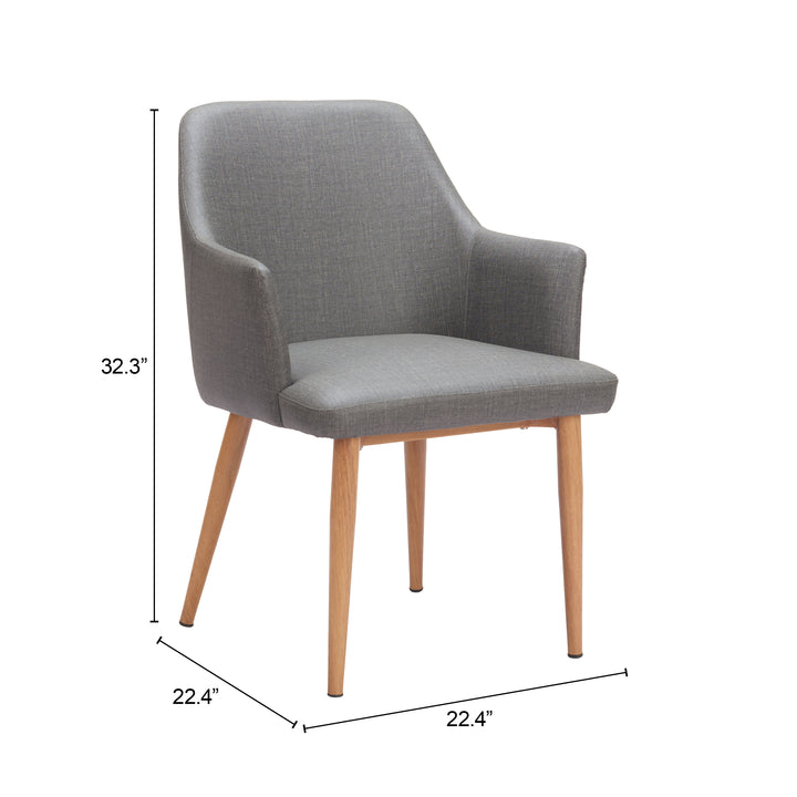 Zuo Wisom Dining Chair (Set of 2) Gray