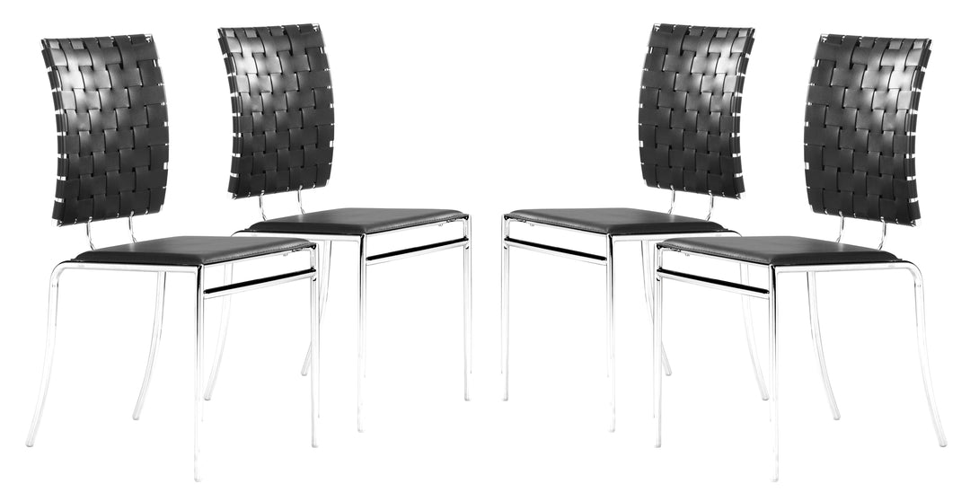 Zuo Criss Cross Dining Chair (Set of 4) Black
