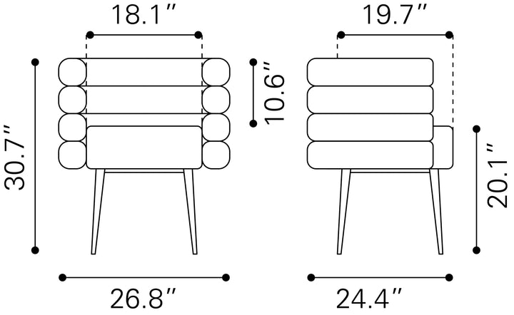 Zuo Grena Dining Chair Misty Gray