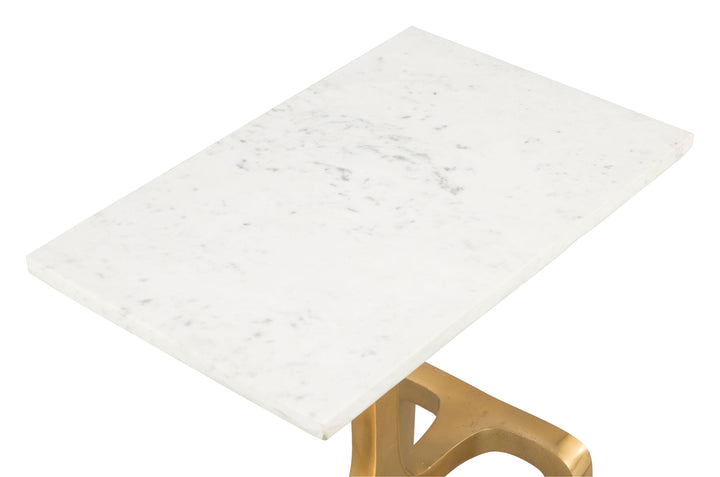 Zuo Clement Side Table White & Gold