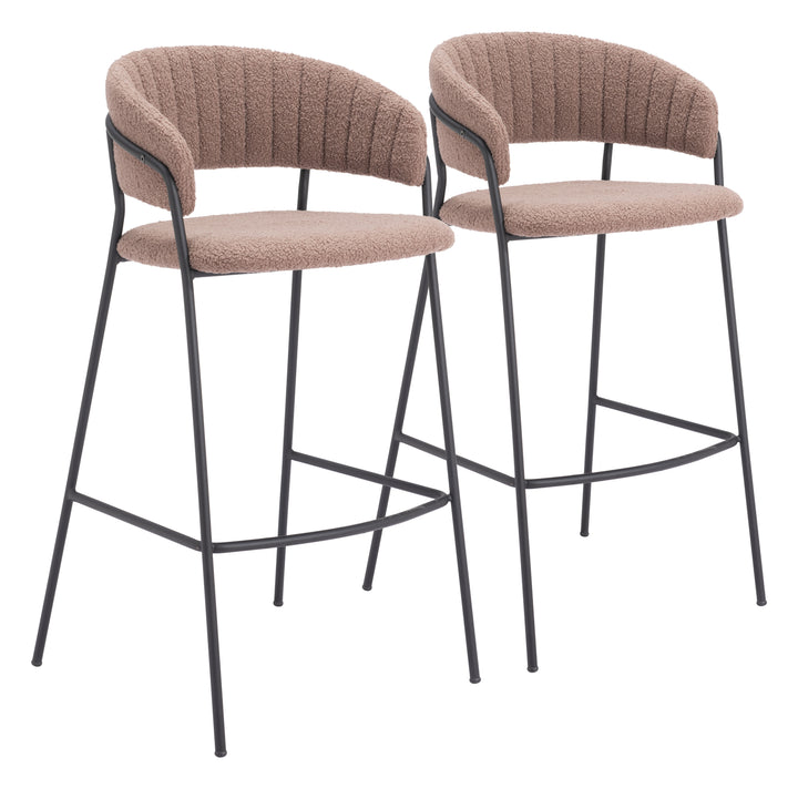 Zuo Josephine Barstool (Set of 2) Brown