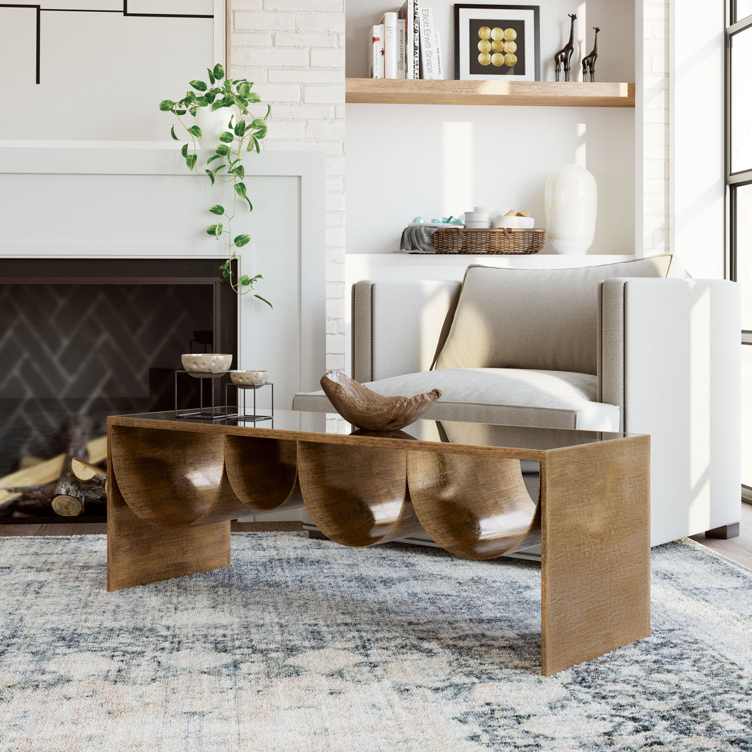 Zuo Reed Coffee Table Brass & Black