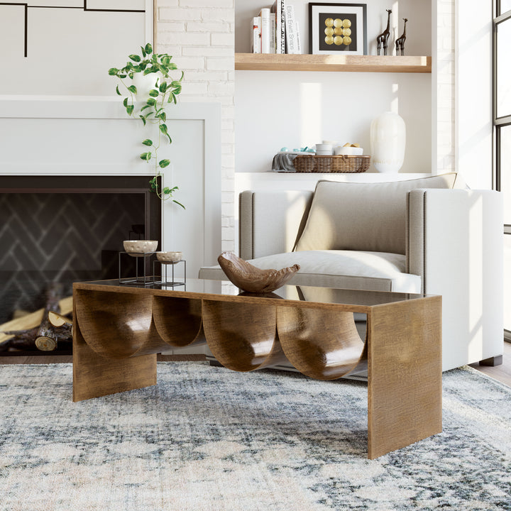 Zuo Reed Coffee Table Brass & Black