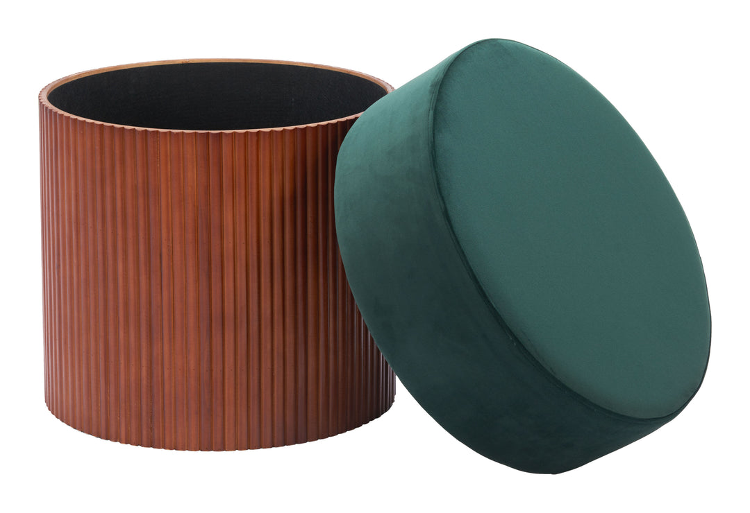 Zuo Boto Storage Ottoman Green