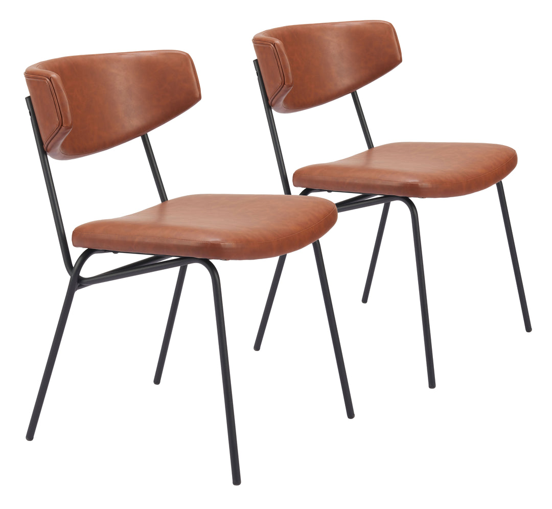 Zuo Charon Dining Chair (Set of 2) Vintage Brown
