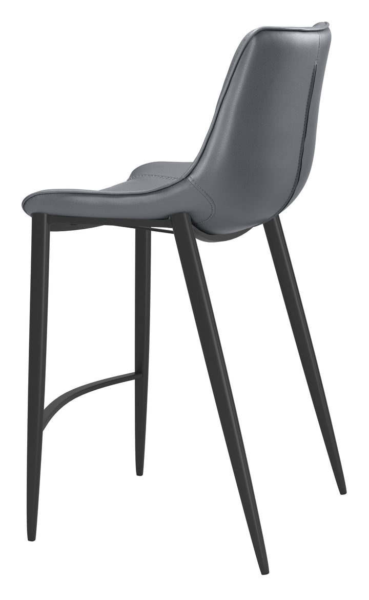 Zuo Magnus Counter Stool (Set of 2) Dark Gray & Black