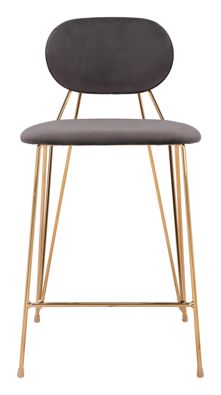Zuo Georges Counter Stool (Set of 2) Gray & Gold