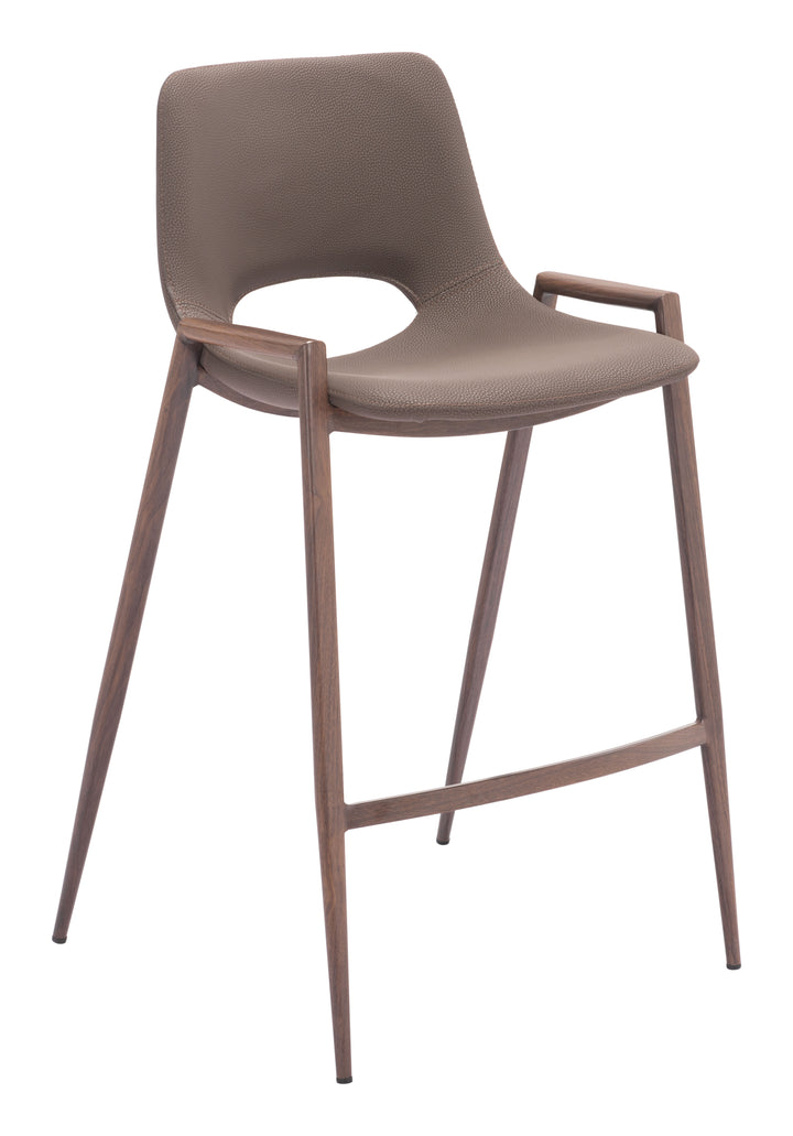 Zuo Desi Counter Stool (Set of 2) Brown & Walnut
