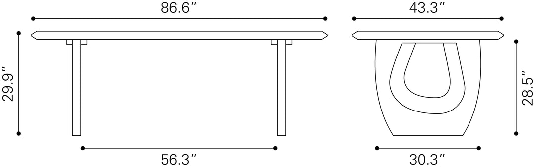 Zuo Arasan Dining Table Black
