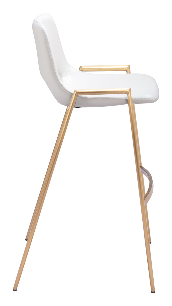 Zuo Desi Barstool (Set of 2) White & Gold