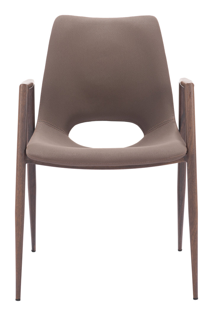Zuo Desi Dining Chair (Set of 2) Brown & Walnut