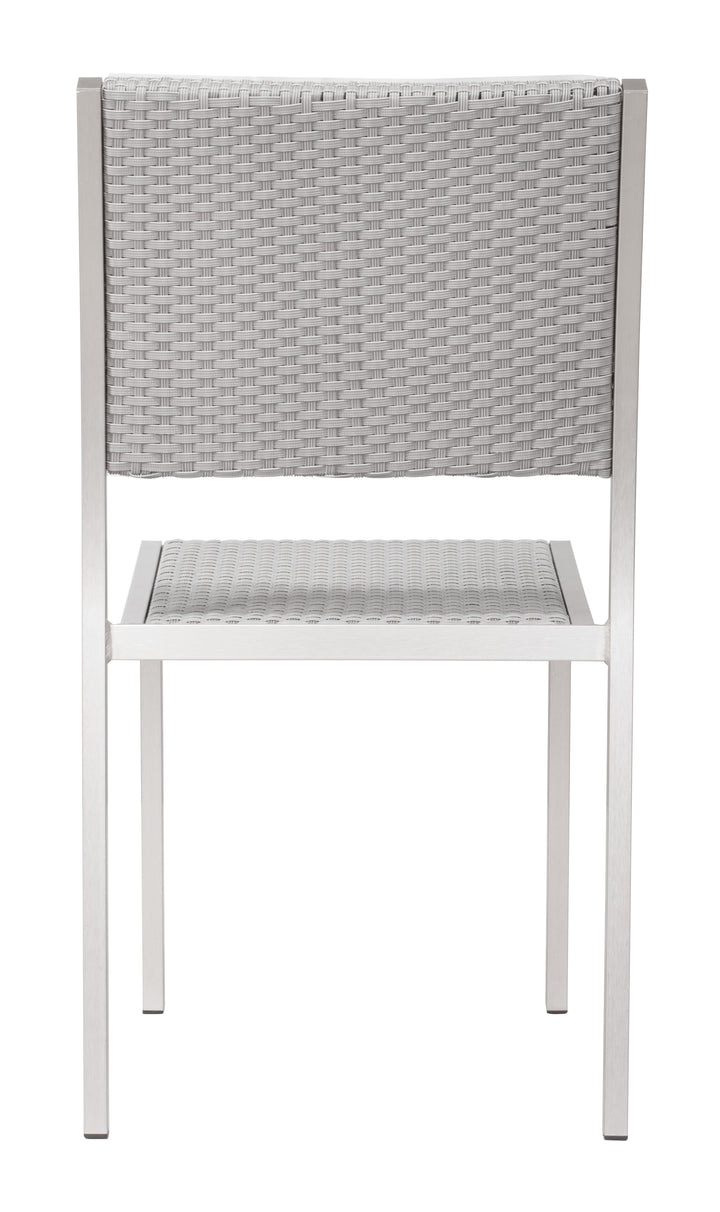 Zuo Metropolitan Armless Dining Chair (Set of 2) Gray & Silver
