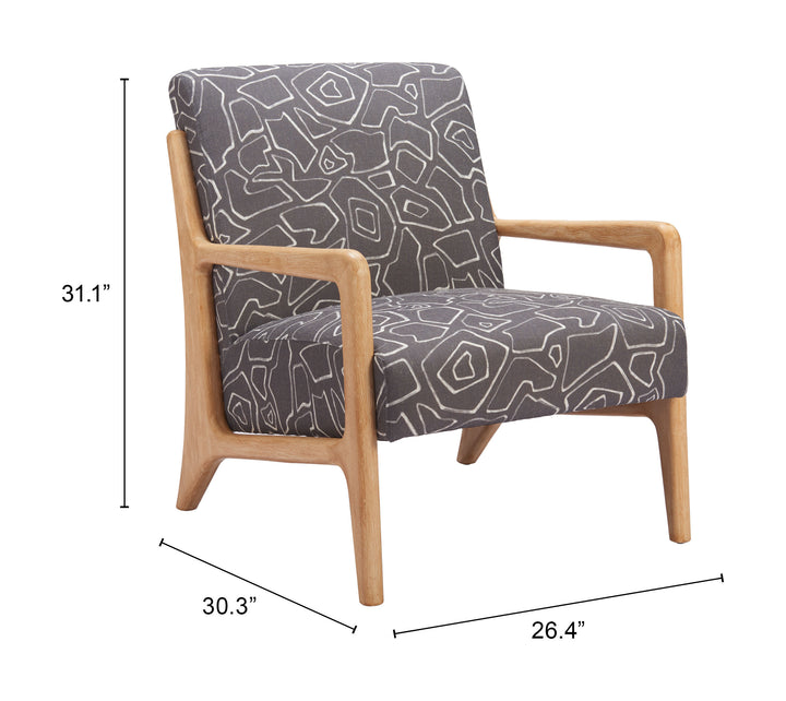 Zuo Runa Accent Chair Gray & Natural