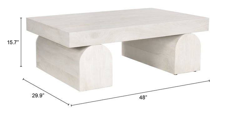 Zuo Kiel Coffee Table Whitewashed