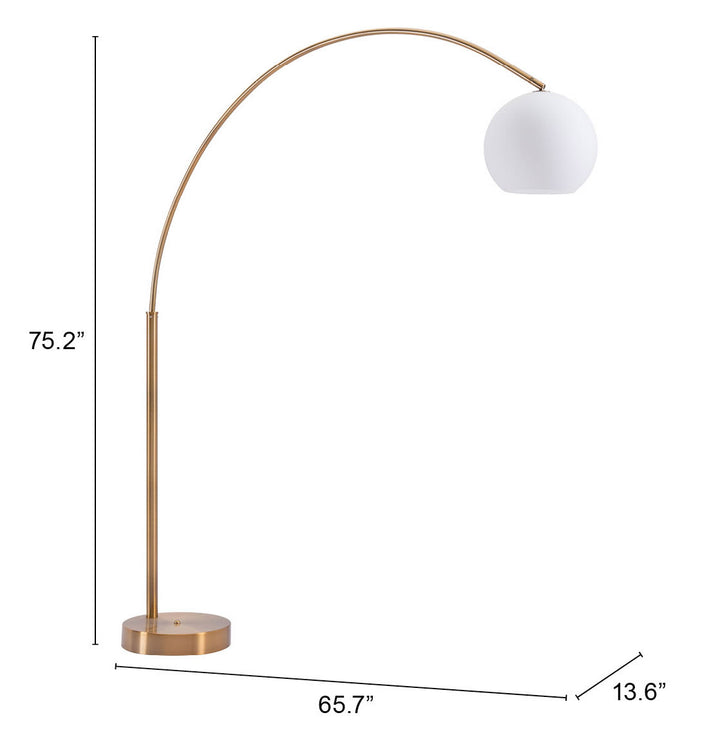 Zuo Griffith Floor Lamp Brass