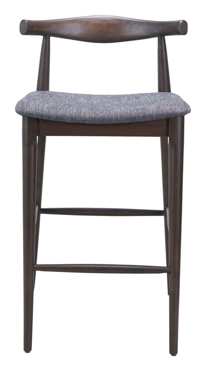 Zuo Tuzka Barstool (Set of 2) Gray & Espresso