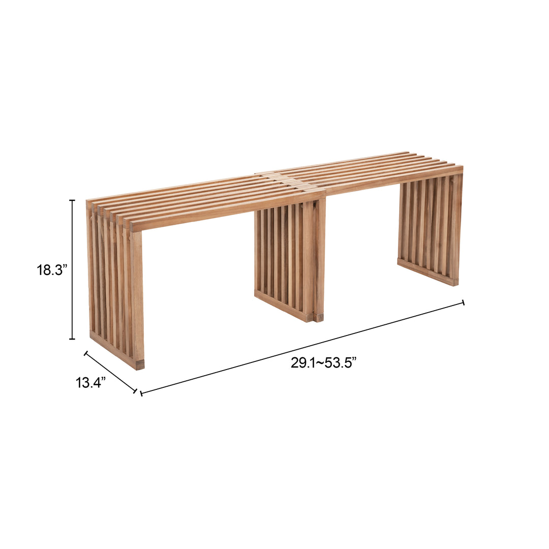 Zuo Riviera Extendable Bench (Set of 2) Natural
