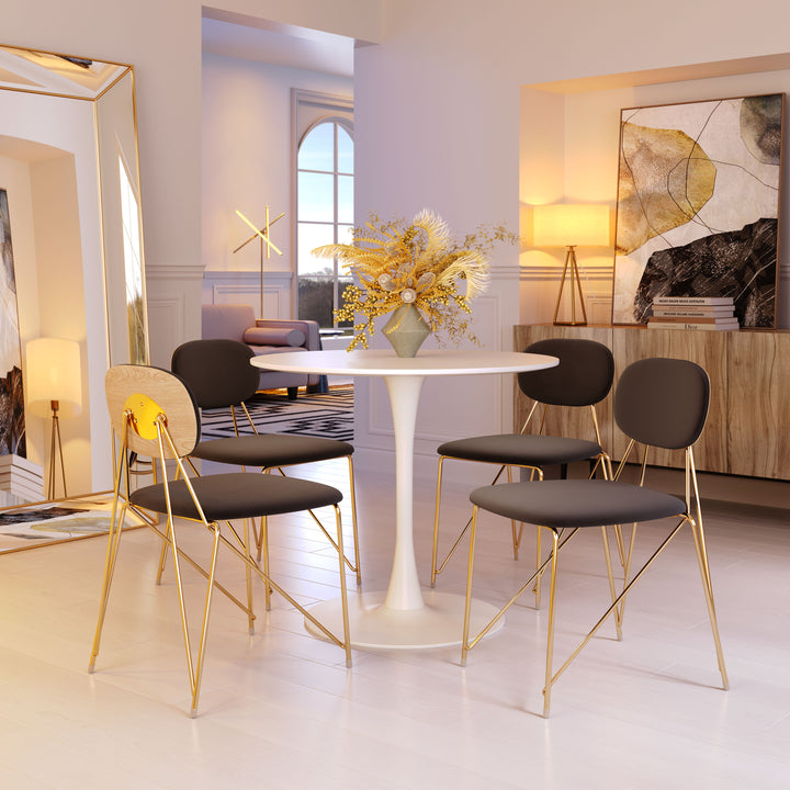 Zuo Georges Dining Chair (Set of 2) Gray & Gold