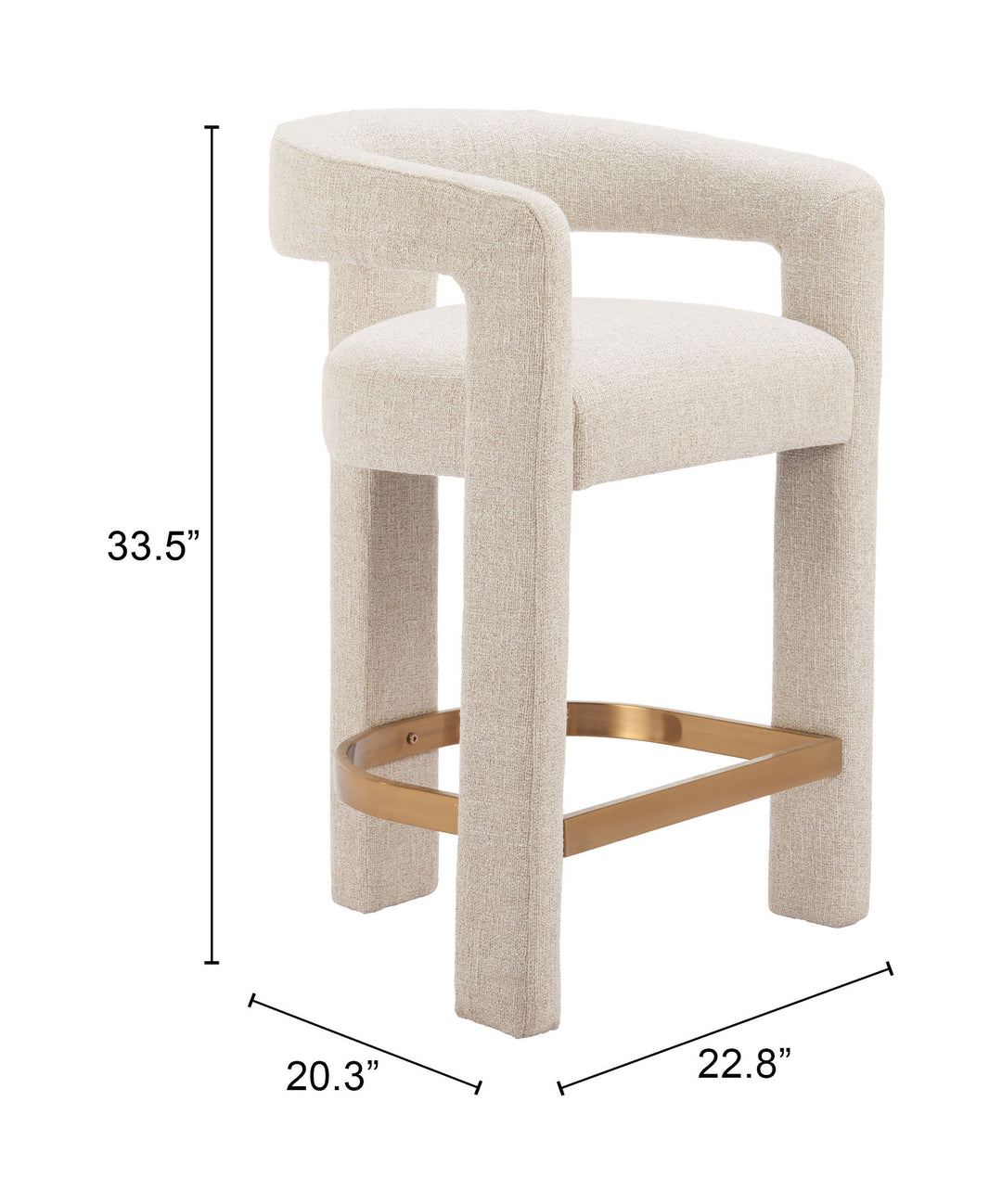 Zuo Saiko Counter Stool Beige