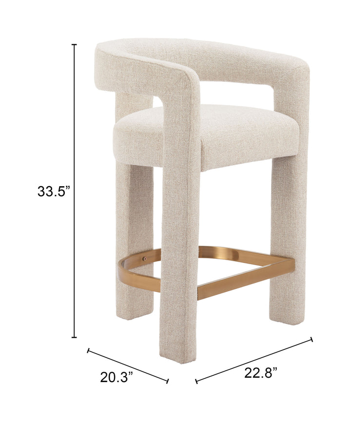 Zuo Saiko Counter Stool Beige