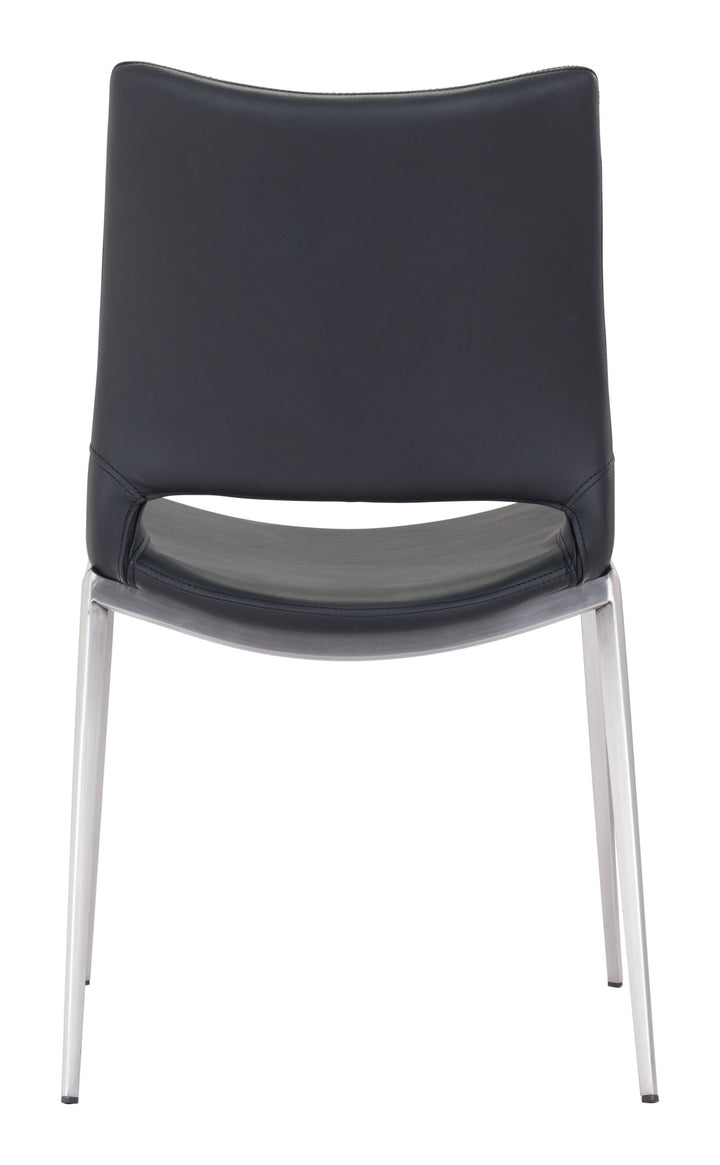 Zuo Ace Dining Chair (Set of 2) Black & Silver