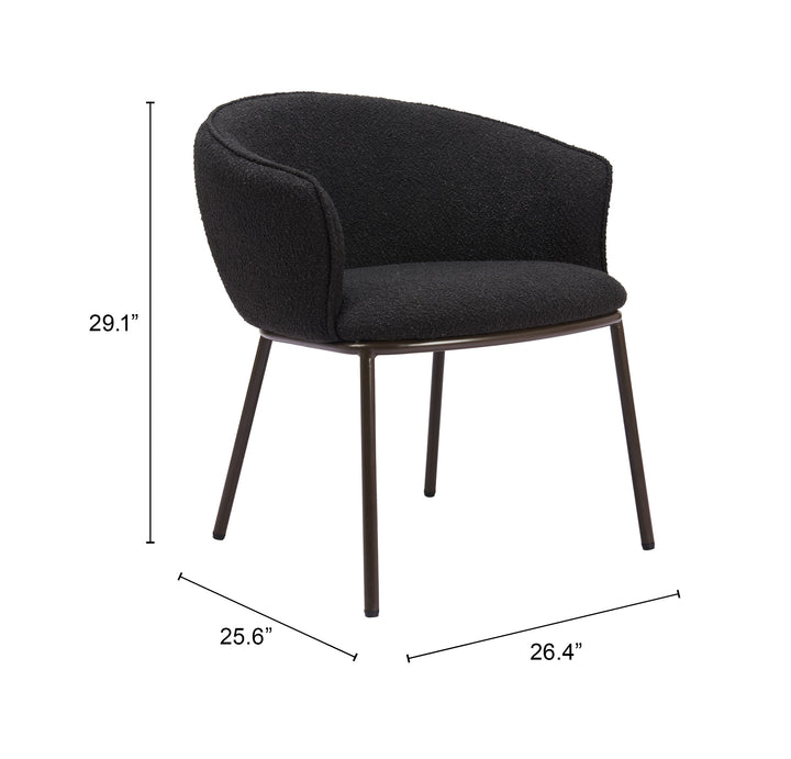 Zuo Essen Dining Chair Black & Bronze