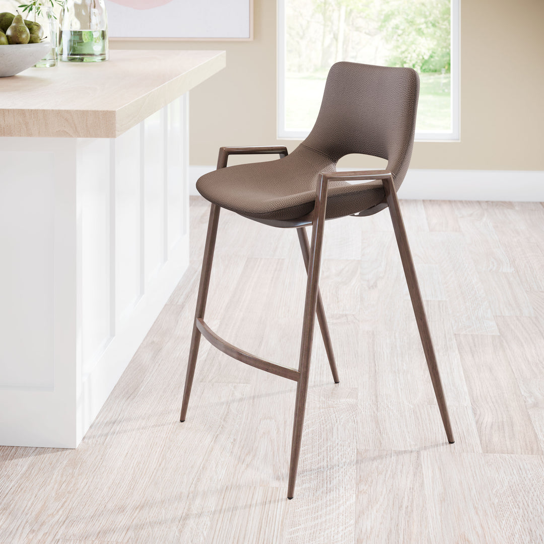 Zuo Desi Counter Stool (Set of 2) Brown & Walnut
