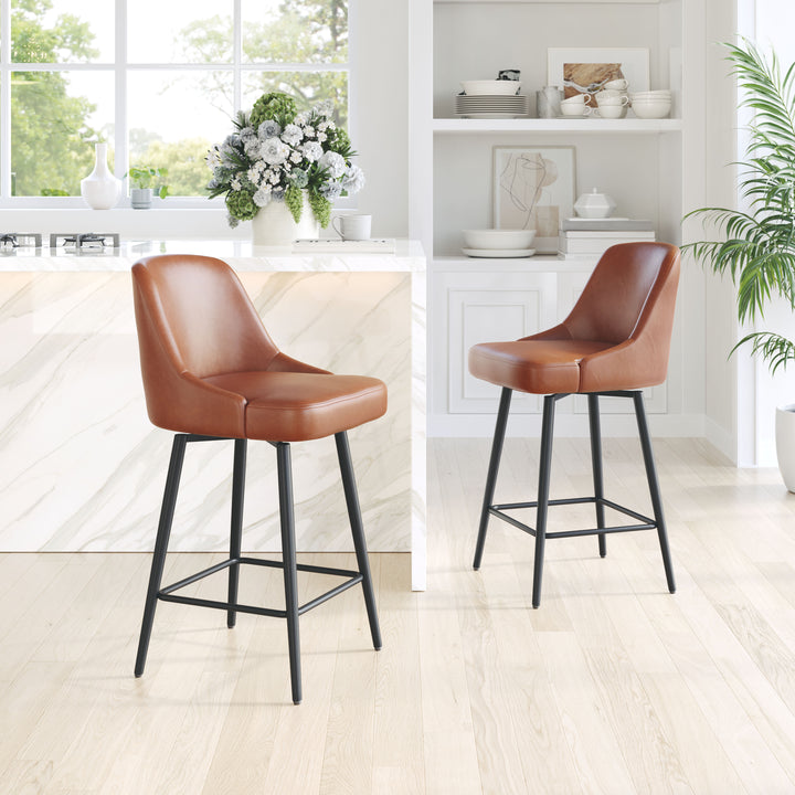 Zuo Keppel Swivel Counter Stool Brown