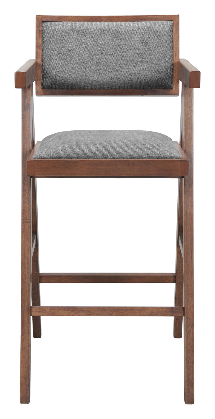 Zuo Delhi Barstool (Set of 2) Gray & Walnut
