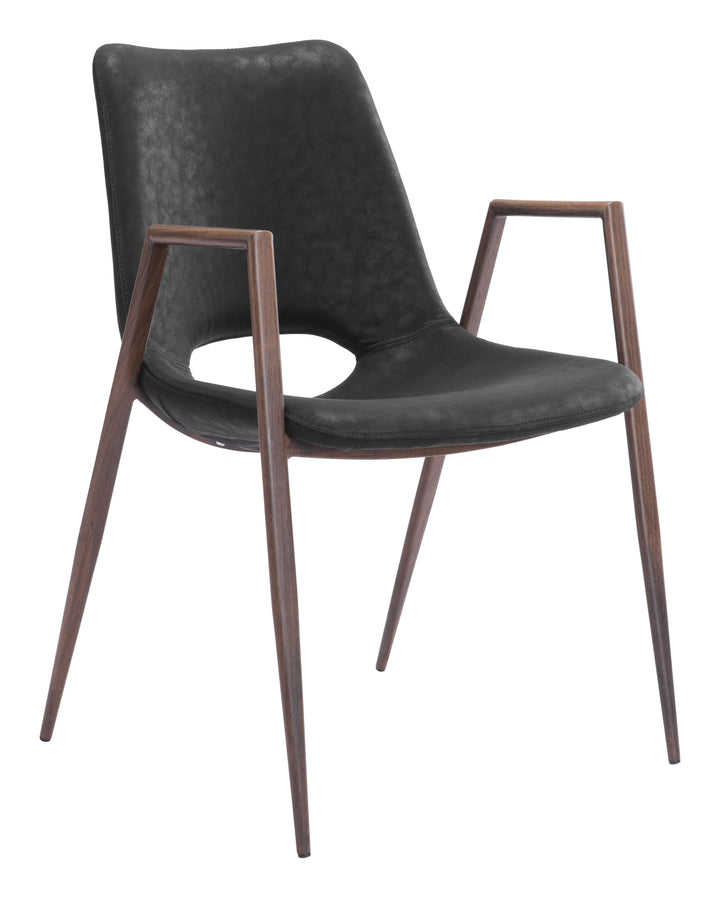 Zuo Desi Dining Chair (Set of 2) Black & Walnut