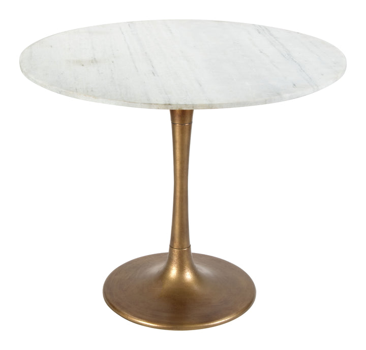 Zuo Fullerton Dining Table White & Gold