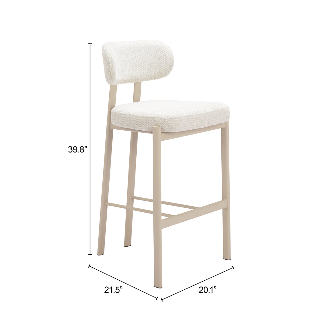 Zuo Aurea Barstool (Set of 2) Light Gray