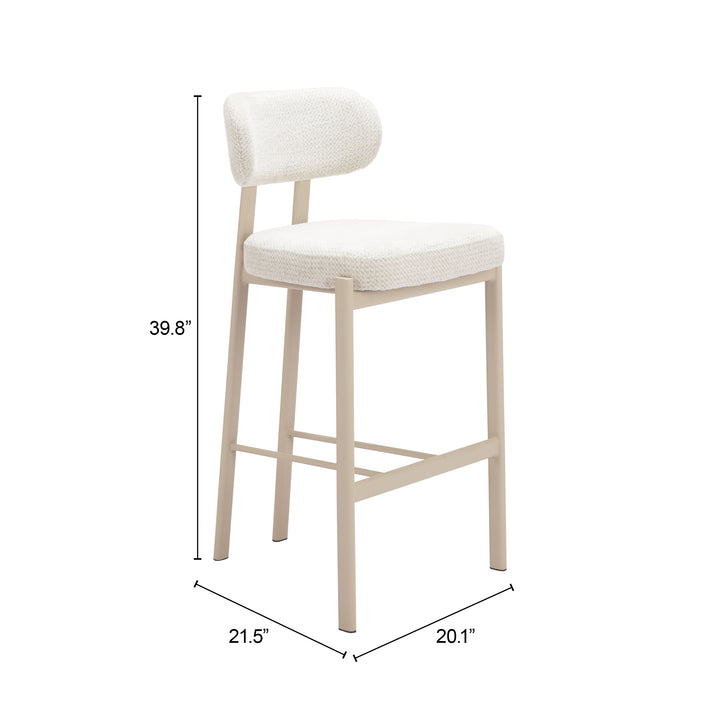 Zuo Aurea Barstool (Set of 2) Light Gray