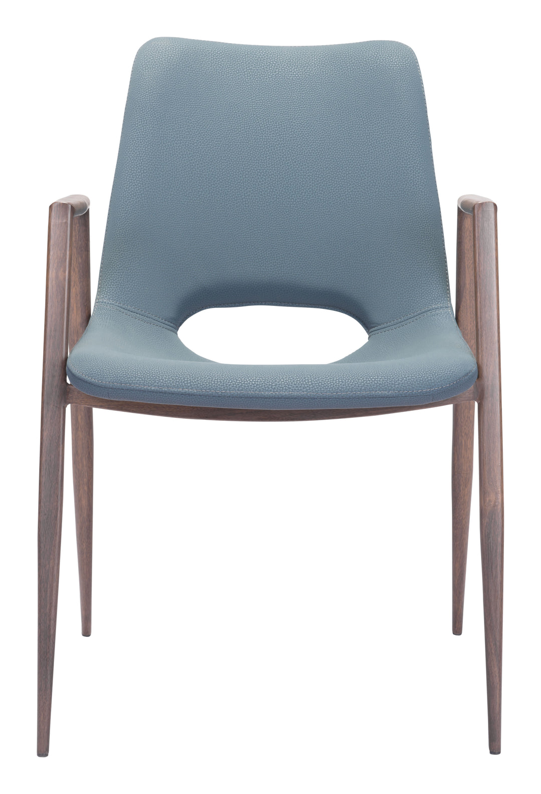 Zuo Desi Dining Chair (Set of 2) Azure Gray & Walnut
