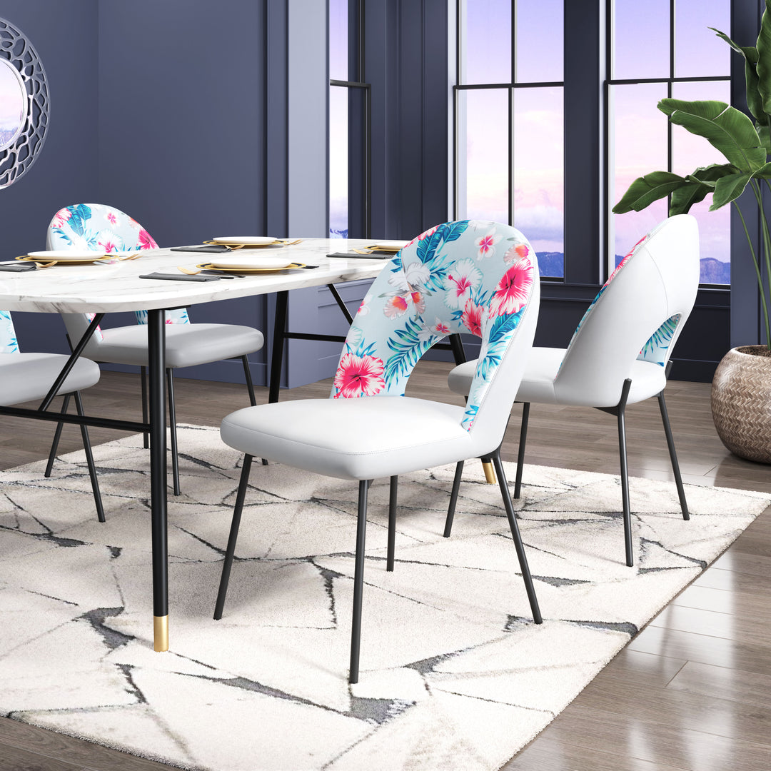 Zuo Torrey Dining Chair (Set of 2) Multicolor Print & Gray