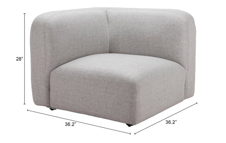 Zuo Biak Corner Chair Gray