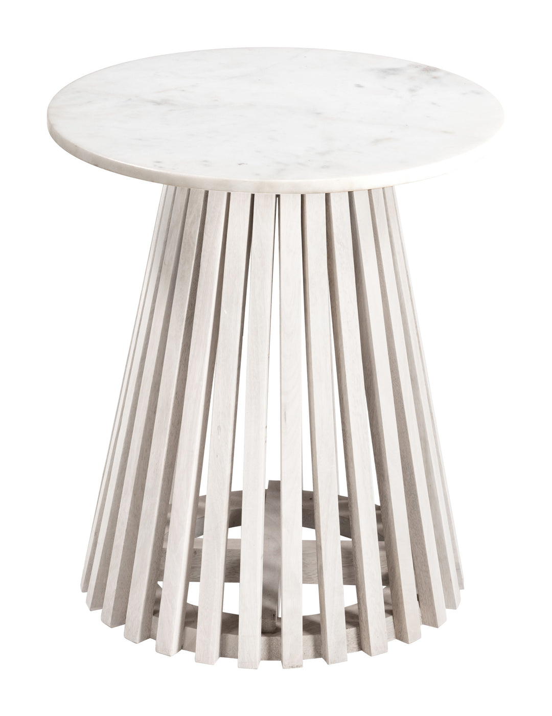 Zuo Mazara Side Table White & Whitewashed