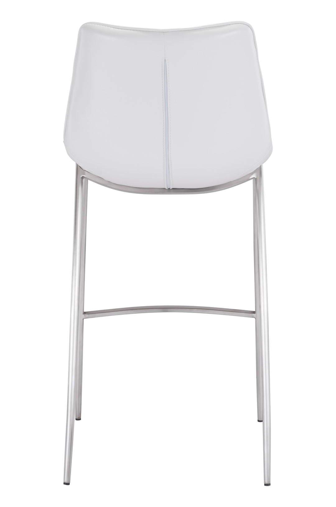 Zuo Magnus Barstool (Set of 2) White & Silver