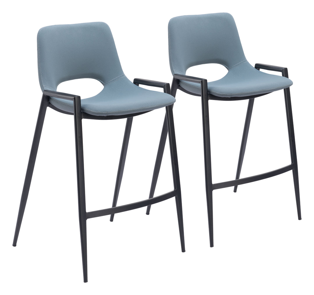 Zuo Desi Counter Stool (Set of 2) Azure Gray