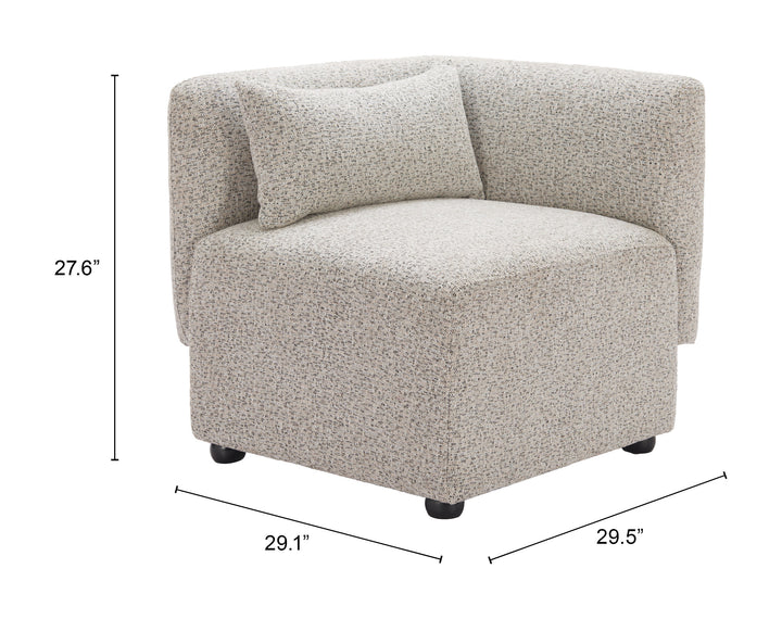Zuo Simu Corner Chair Dune Greige