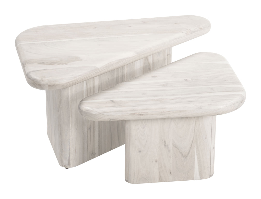 Zuo Navidic Coffee Table Set (2-Piece) Whitewashed