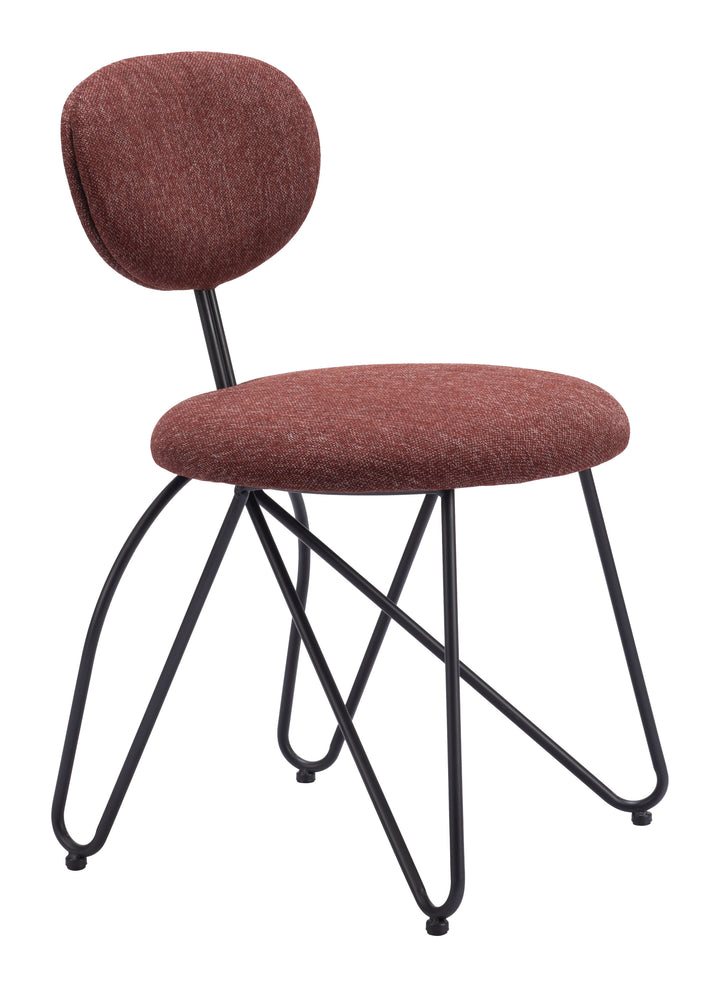 Zuo Novi Dining Chair (Set of 2) Maroon Brown