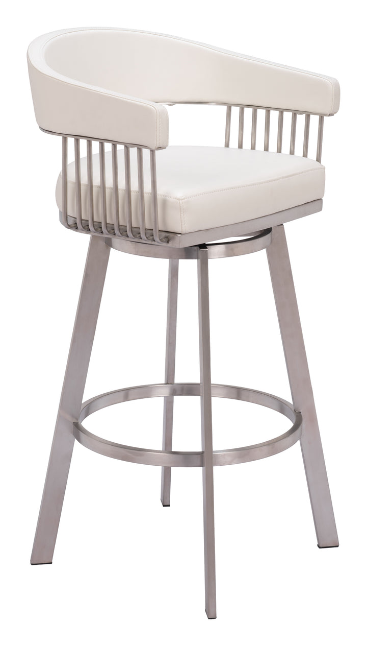 Zuo Bantry Swivel Barstool White