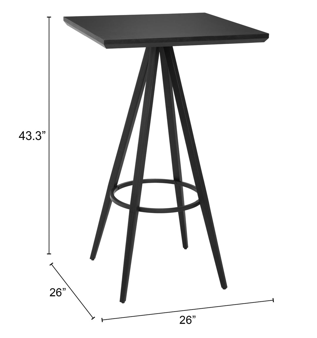 Zuo Tinos Bar Table Black